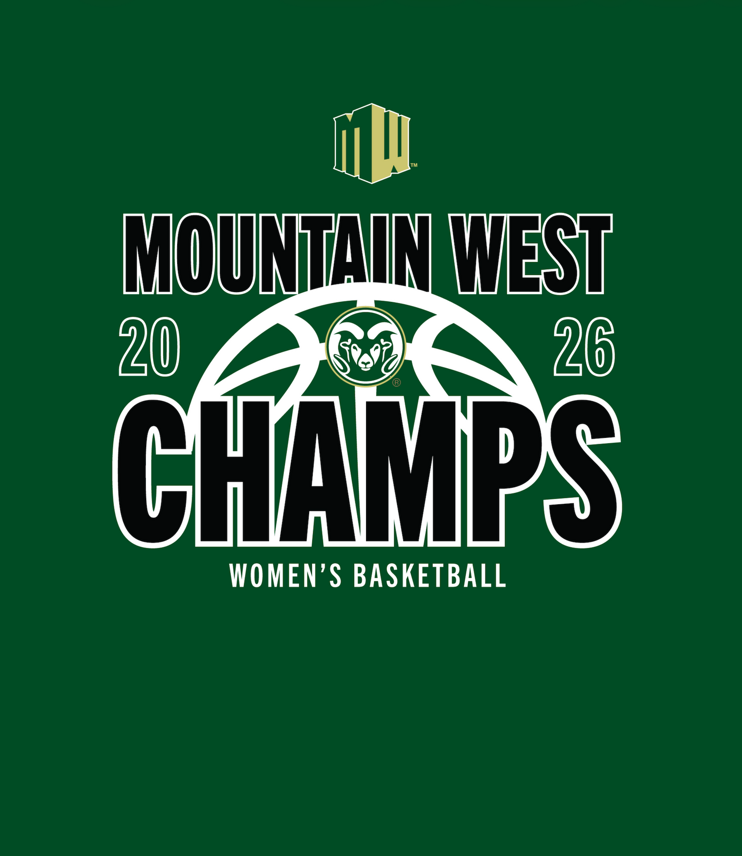 COLORADO STATE RAMS- 2026 Women's Basketball Champion T-shirt